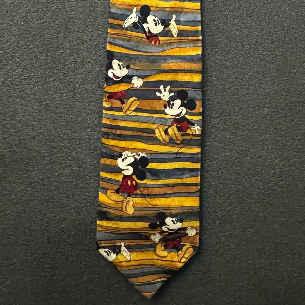 Disney Gray and Gold Striped Tie